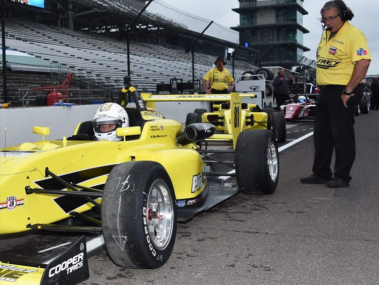 kaylen frederick | pilot one racing | kaylen and team about to start race