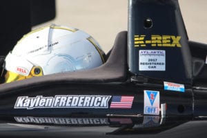 kaylen frederick | pilot one racing | krex logo on car