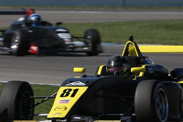 kaylen frederick | pilot one racing | racing into turn